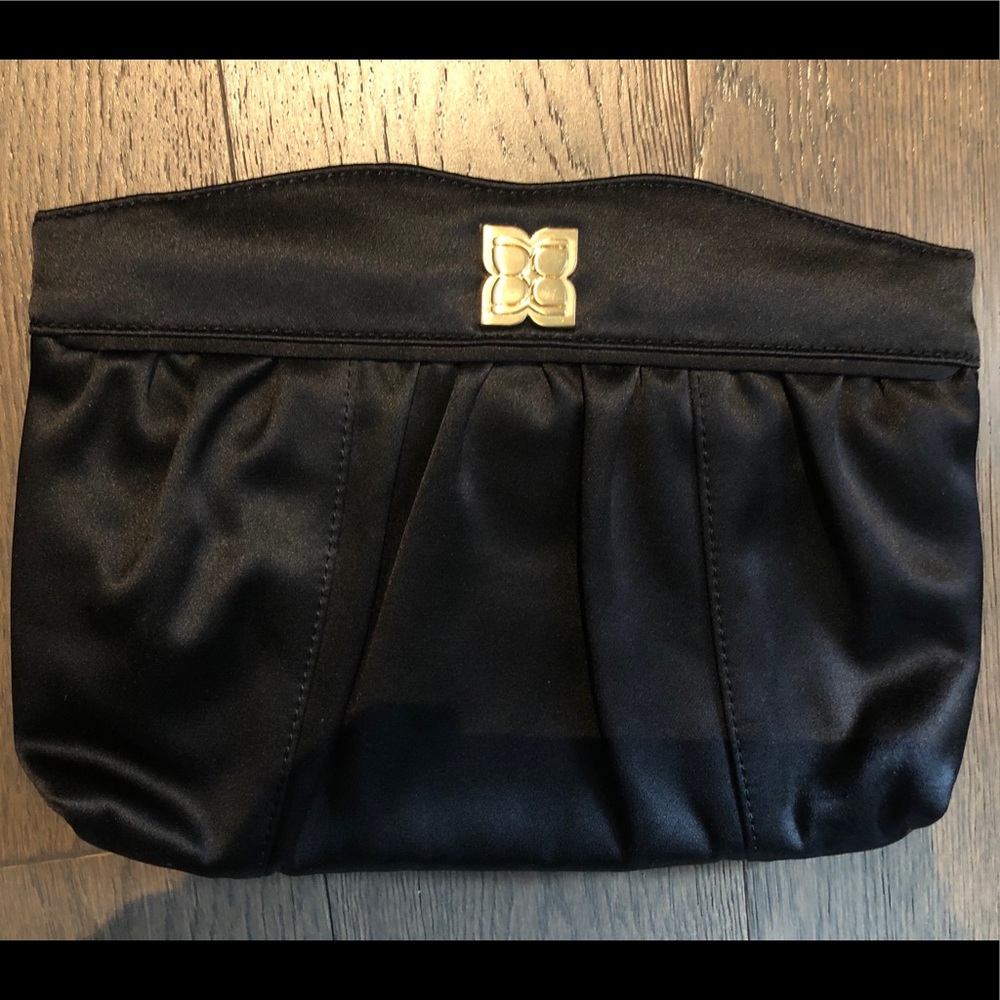 BCBG Silk black clutch
